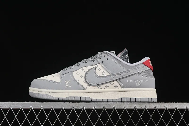 All categories Air Jordan Jordan series basketball shoes Air Jordan 1 Low high-end customized low-top sneakers Air Jordan 1 Low AJ1 Joe 1 LV joint classic gray and white high-end customized low-top retro basketball shoes SC9207-426